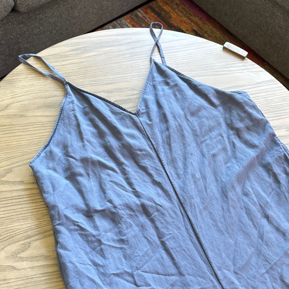 Uniqlo blue romper with pockets- wide leg